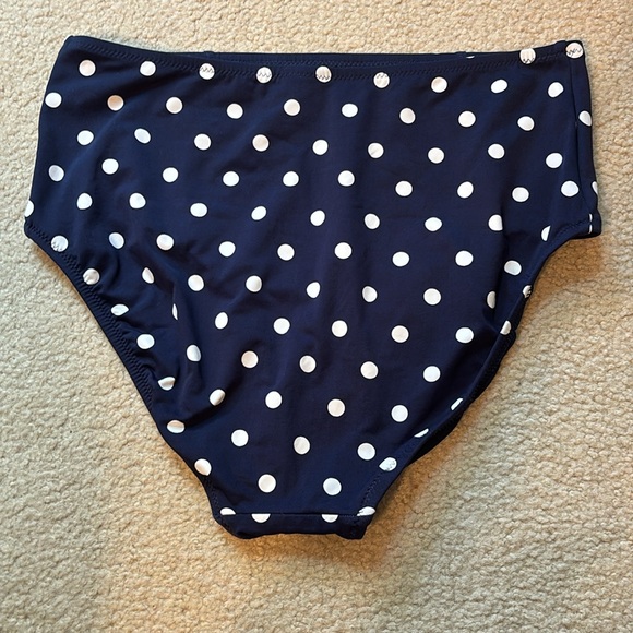 Lands End Navy & White two Piece Swim Suit - size 12/10 - Picture 3 of 10
